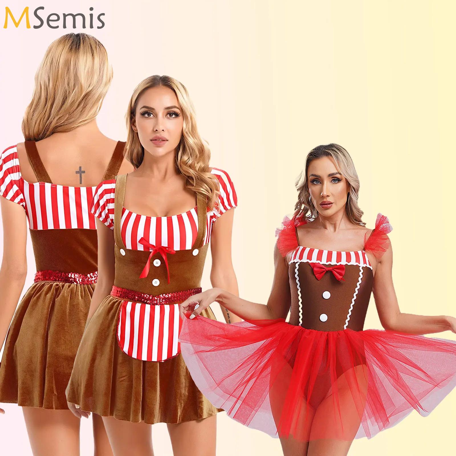 Elf Costume Christmas - Erwachsene Weihnachten Cosplay Kostüm Lebkuchen Streifen