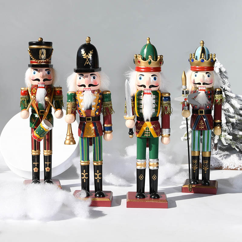 Nutcracker Figurine - 30 cm großer Nussknacker-Soldat aus Holz,