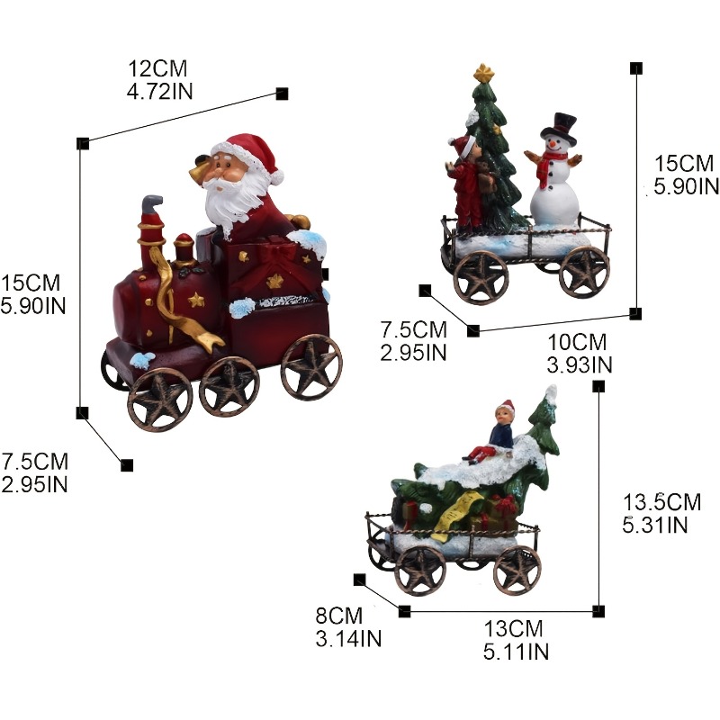 3 stücke Harz Weihnachten Zug  – Nutcracker Figurine Bewertung und Preis